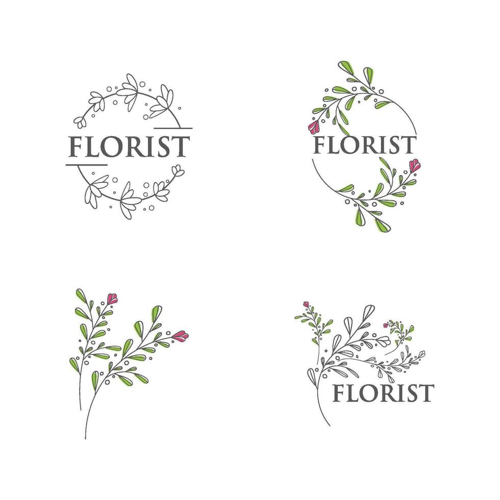 skönhet florist vektor ikon design