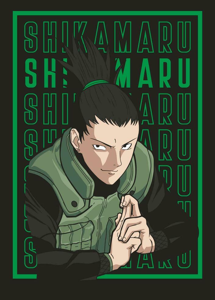 skriva ut naruto shikamaru 010 vektor