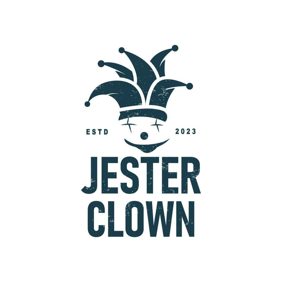 enkel illustration mall gycklare hatt logotyp minimalistisk joker clown design vektor