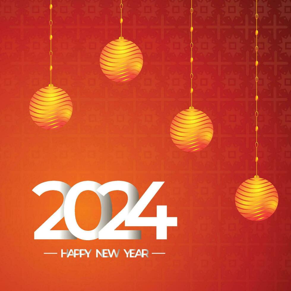 Lycklig ny år 2024 design, premie vektor design för affisch, baner, hälsning och ny år firande