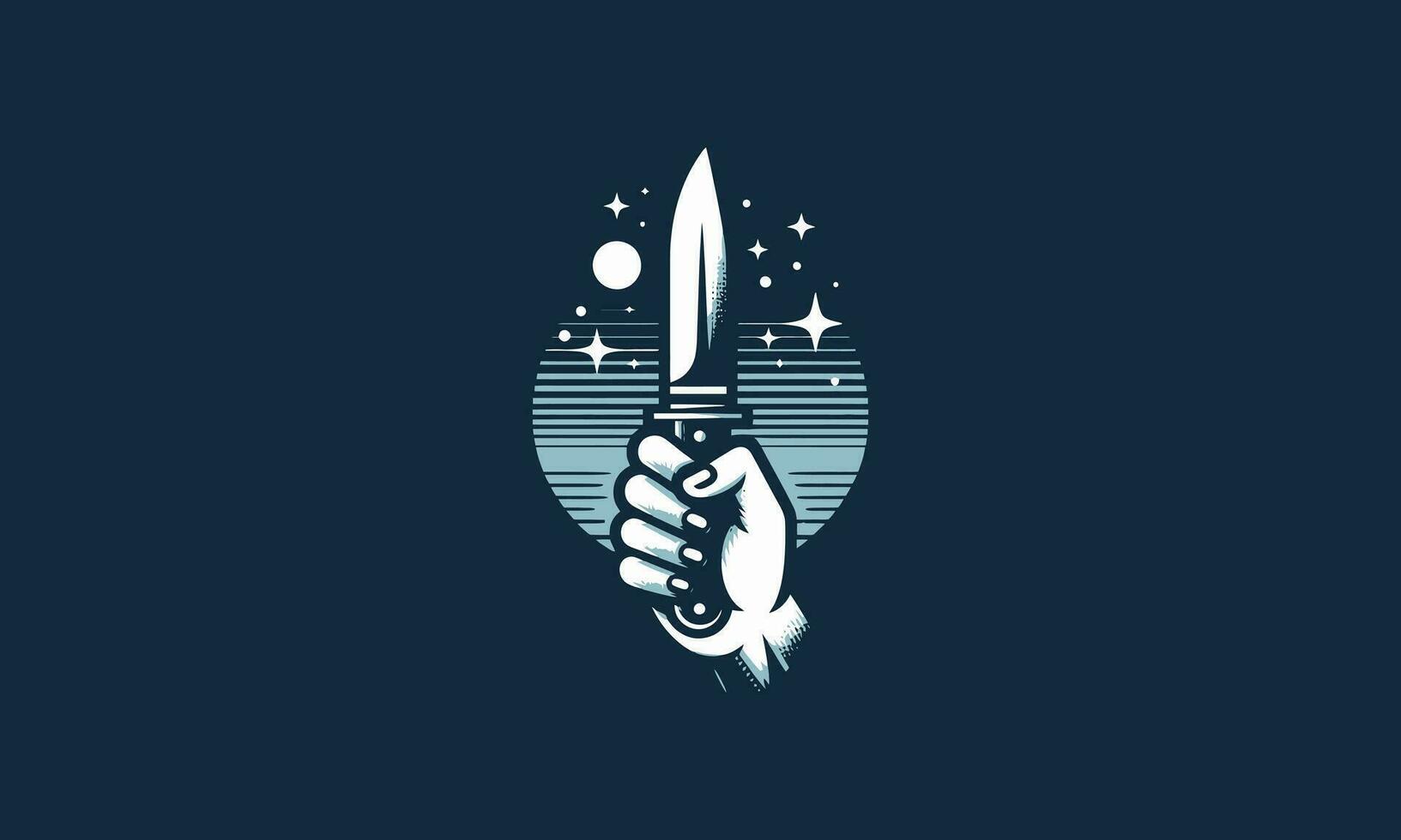 hand håll kniv vektor illustration logotyp design