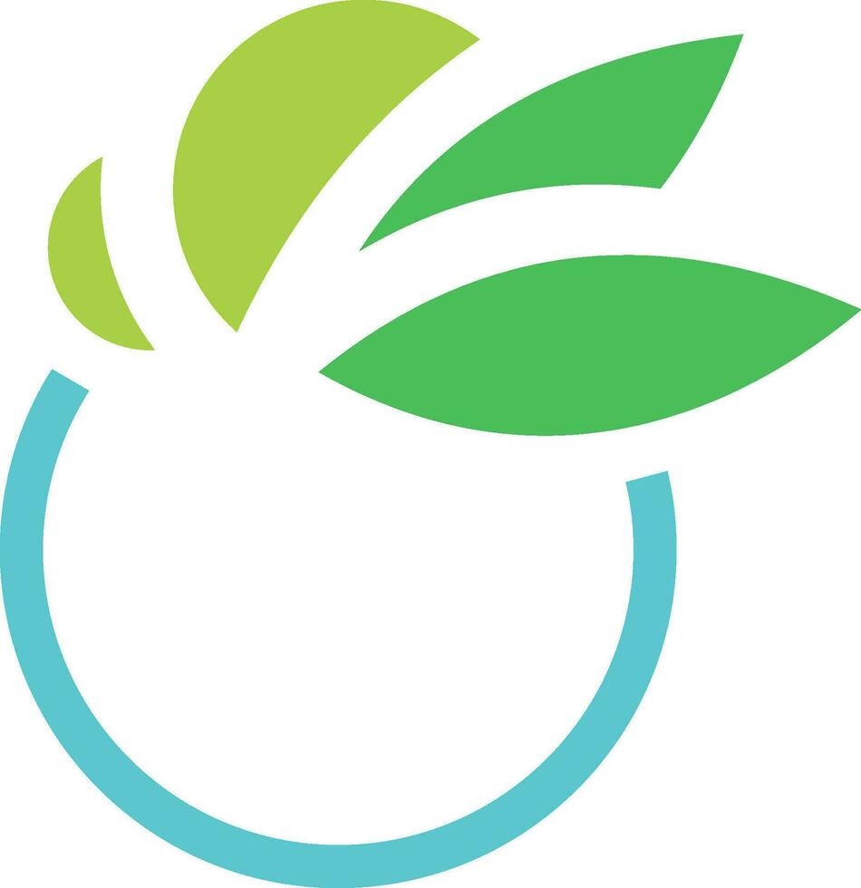 abstrakt grön blad organisk vektor logotyp