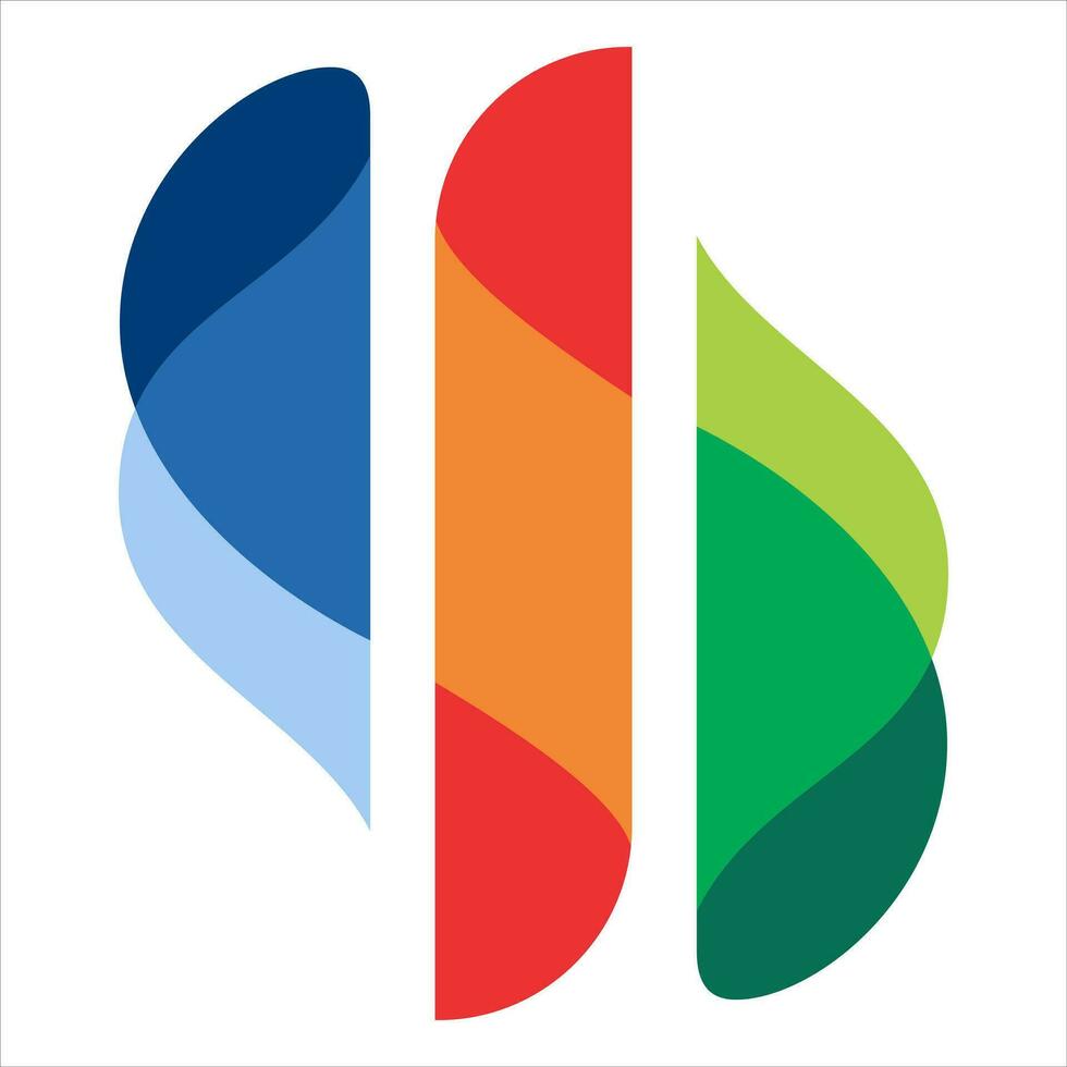 abstrakt färgad 3d företag vektor logotyp
