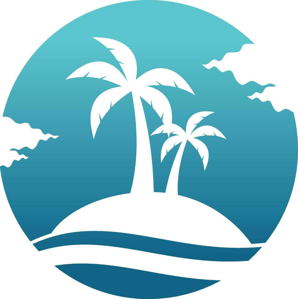 Strand Palme Baum Reise Urlaub Vektor Logo