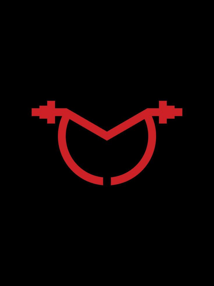 m Kombination Fitnessstudio Monogramm Logo Vorlage vektor