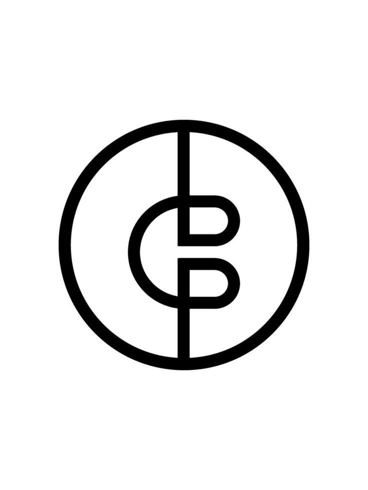 b monogram logotyp mall vektor