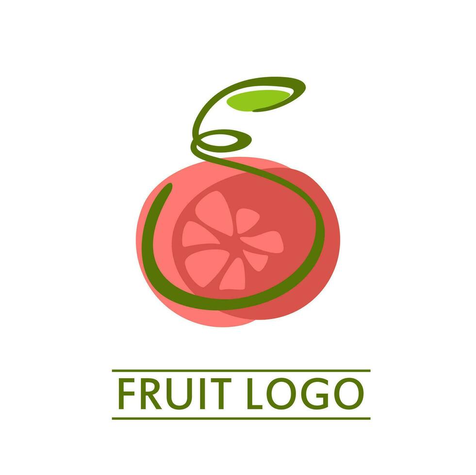 granatäpple äpple frukt juice logotyp abstrakt enkel begrepp design vektor illustration