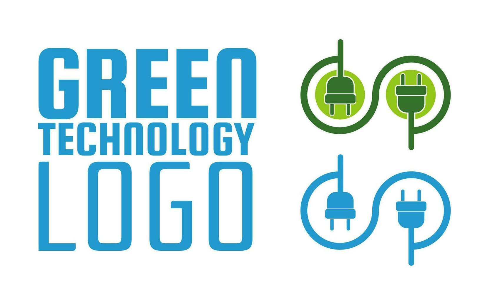 elektrisch Kabel Öko Energie Logo Konzept Design Vektor Illustration