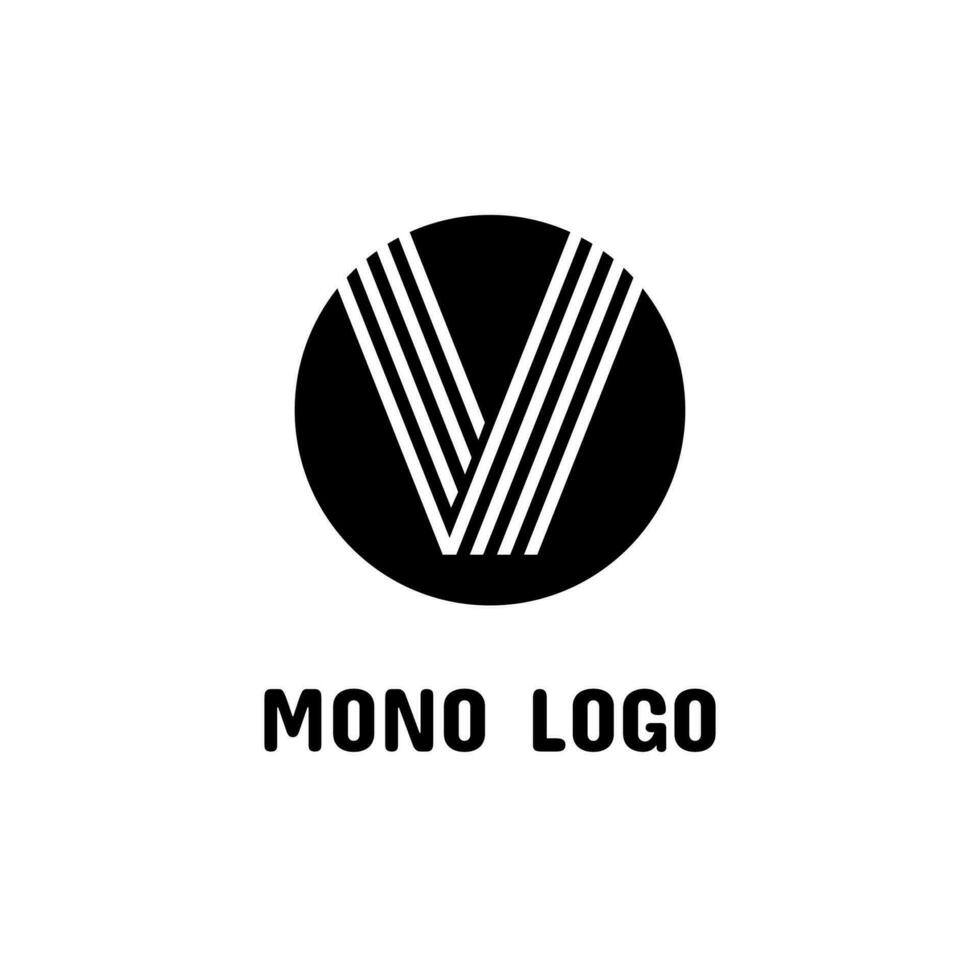 brev v modern monogram logotyp ikon abstrakt enkel begrepp design vektor illustration