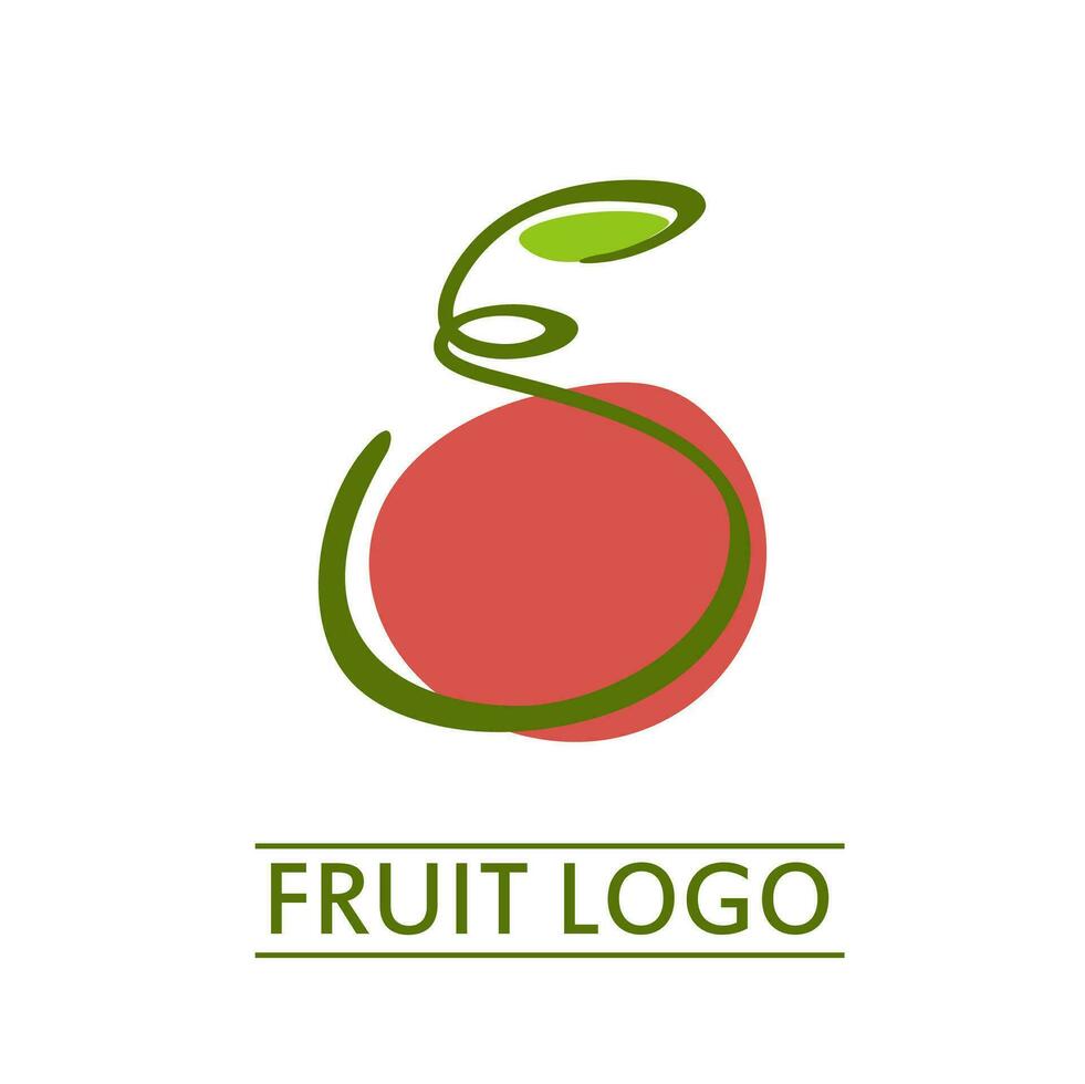 Granatapfel Apfel Obst Saft Logo abstrakt einfach Konzept Design Vektor Illustration