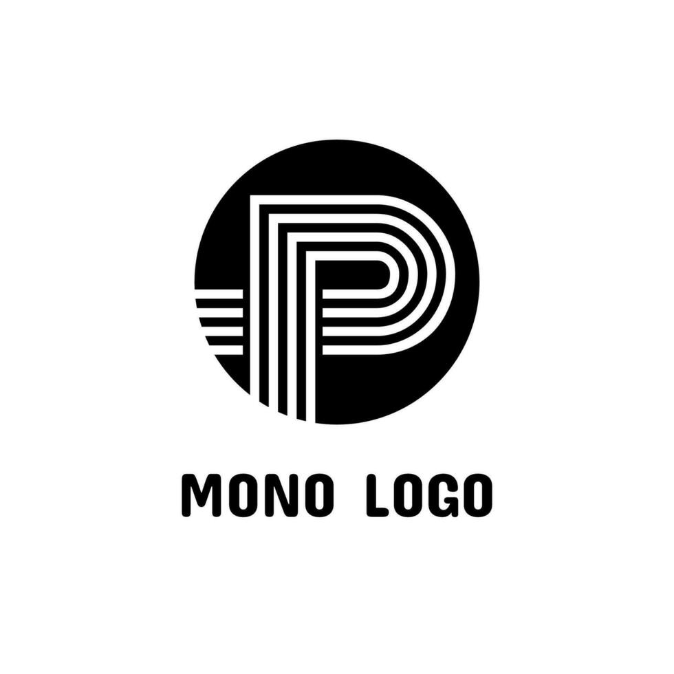 brev p modern monogram logotyp ikon abstrakt enkel begrepp design vektor illustration
