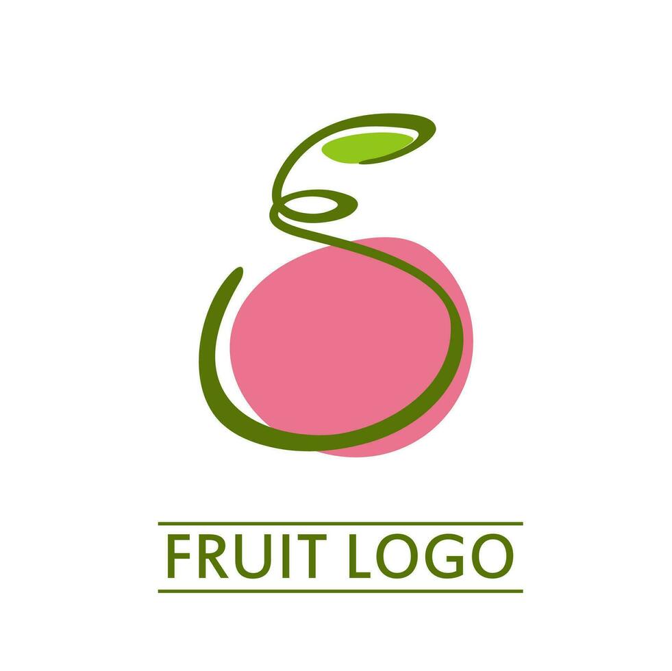 rosa persika frukt juice logotyp abstrakt enkel begrepp design vektor illustration
