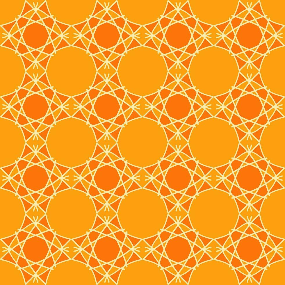 Orange Gelb Licht Gold hell Mandala Jahrgang Blumen- Innere nahtlos eben Design Hintergrund vektor