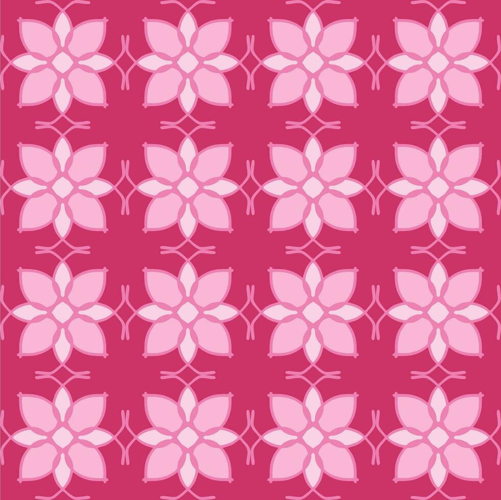 rosa magenta persika reste sig mandala sömlös blommig årgång interiör platt design bakgrund vektor illustration