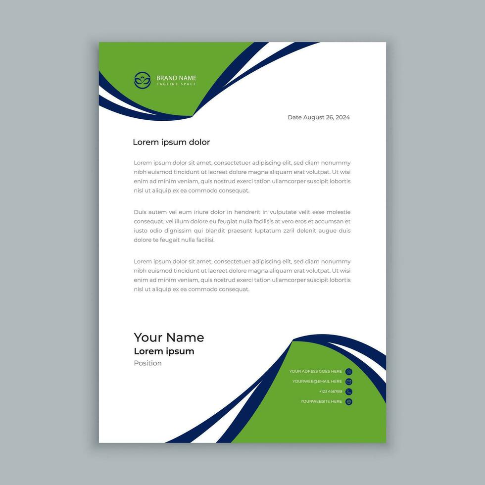 vektor modern företag brev mall design med minimal element