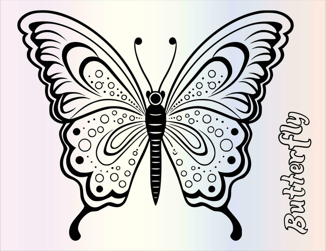 süß Schmetterling Färbung Seite Zeichnung zum Kinder vektor