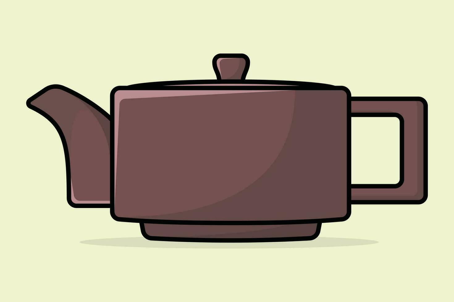 Frühstück Teekanne mit geschlossen Deckel Vektor Illustration. Küche Innere Objekt Symbol Konzept. Metall Teekanne Symbol Design mit Schatten.