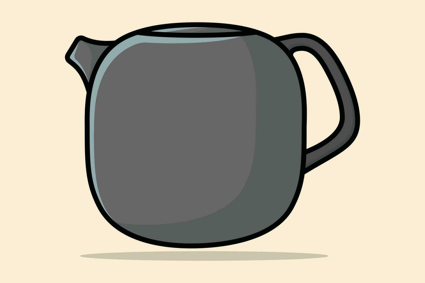 schön grau Tee Kessel Vektor Illustration. Küche Innere Objekt Symbol Konzept. Morgen Tee Teekanne mit geschlossen Deckel Symbol Design auf Licht Orange Hintergrund.