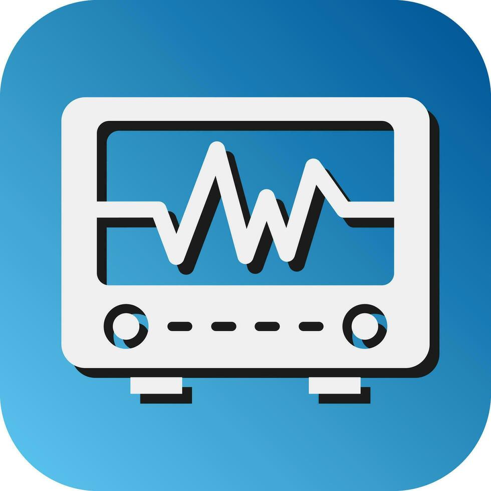 elektrokardiogram vektor glyf lutning bakgrund ikon för personlig och kommersiell använda sig av.