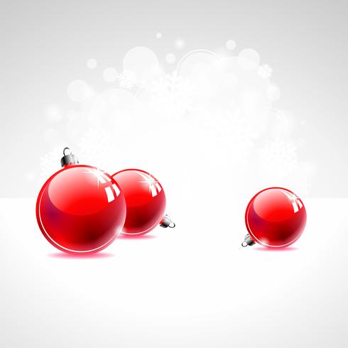 Feiertagsillustration mit roter Weihnachtskugel auf weißem Hintergrund. vektor
