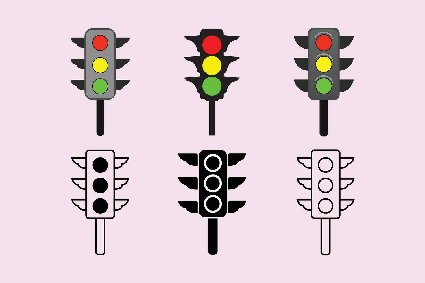 der Verkehr Licht Symbol Vektor Illustration.