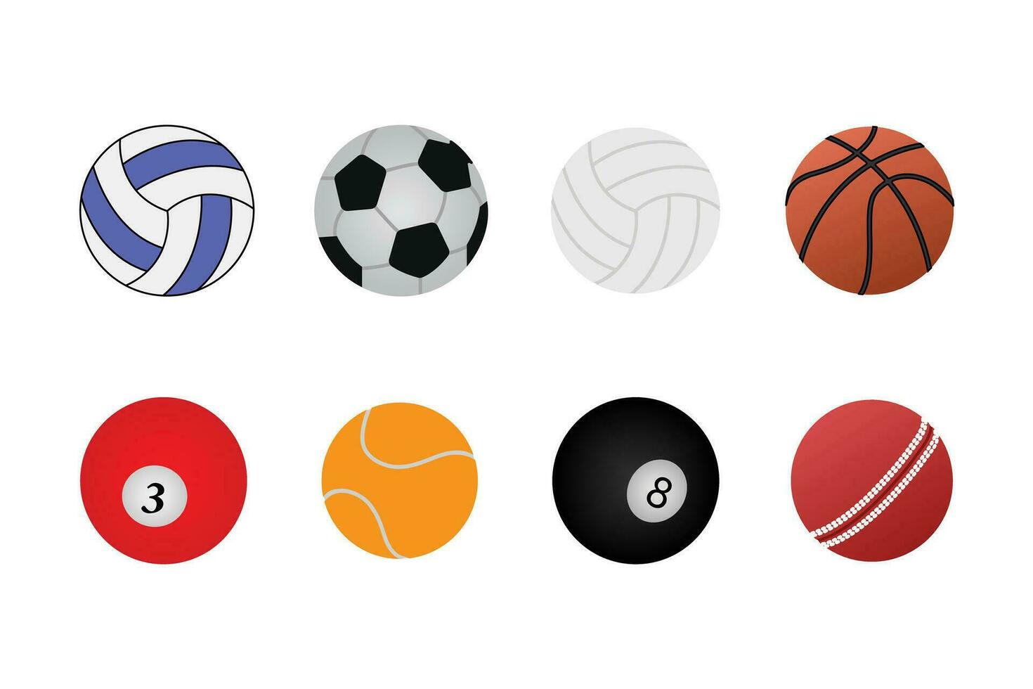 realistisk sporter bollar vektor uppsättning. Färg boll och populär sporter bollar och skålar Utrustning vektor illustration.