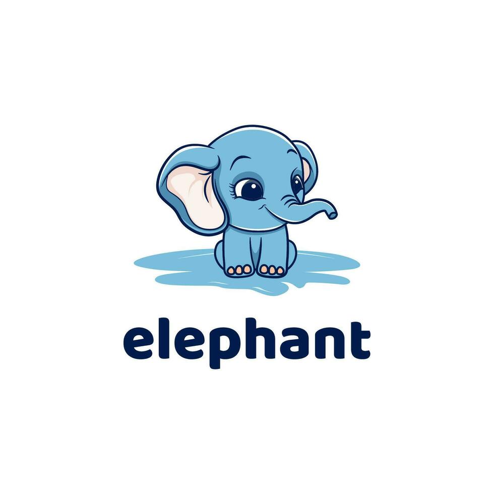 Elefant Logo auf Weiß Hintergrund. Vektor Illustration zum T-Shirt, Webseite, drucken, Clip Kunst und Poster