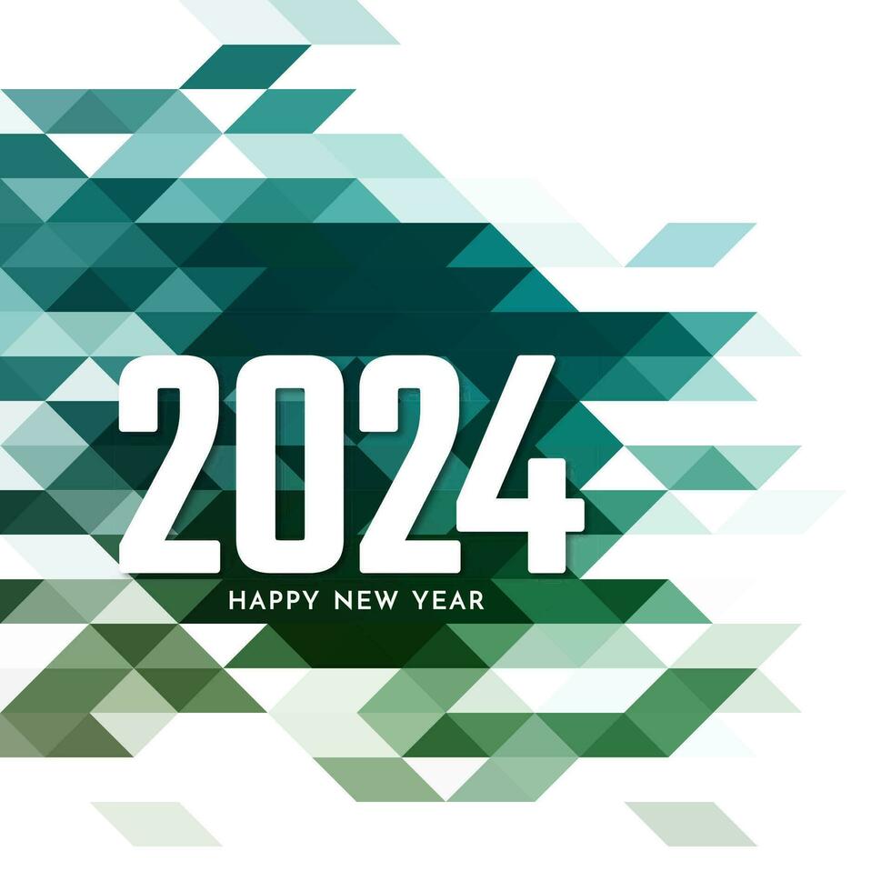 Lycklig ny år 2024 firande färgrik geometrisk eleganta bakgrund vektor