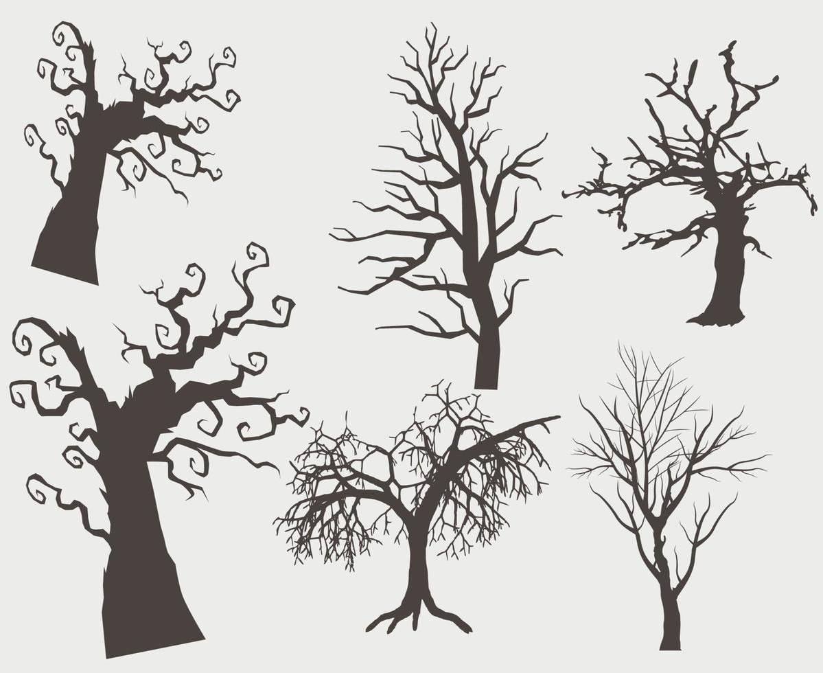 Bäume Objekte Zeichen Symbole Vektor-Illustration abstrakt mit grauem Hintergrund vektor