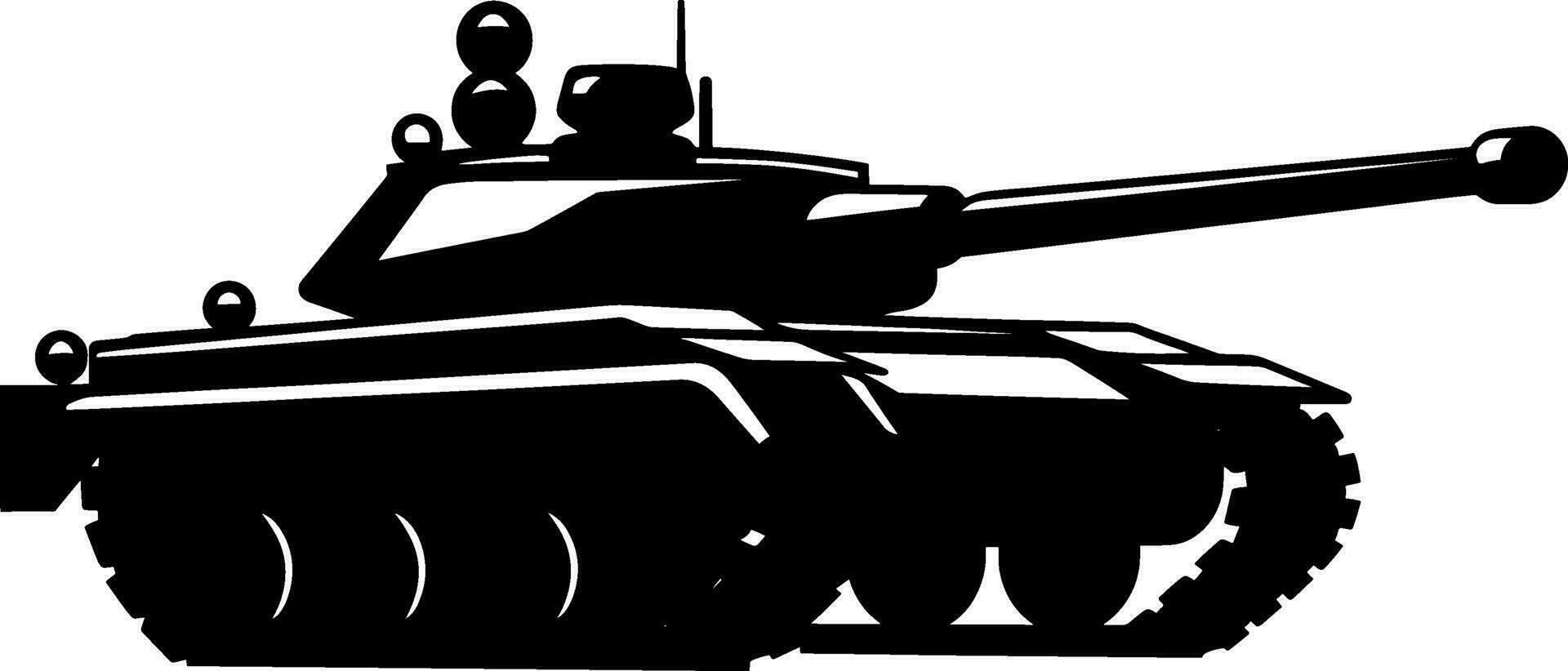 Silhouette von modern Main Schlacht Panzer. Seite Sicht. eben Vektor. ai generiert Illustration. vektor