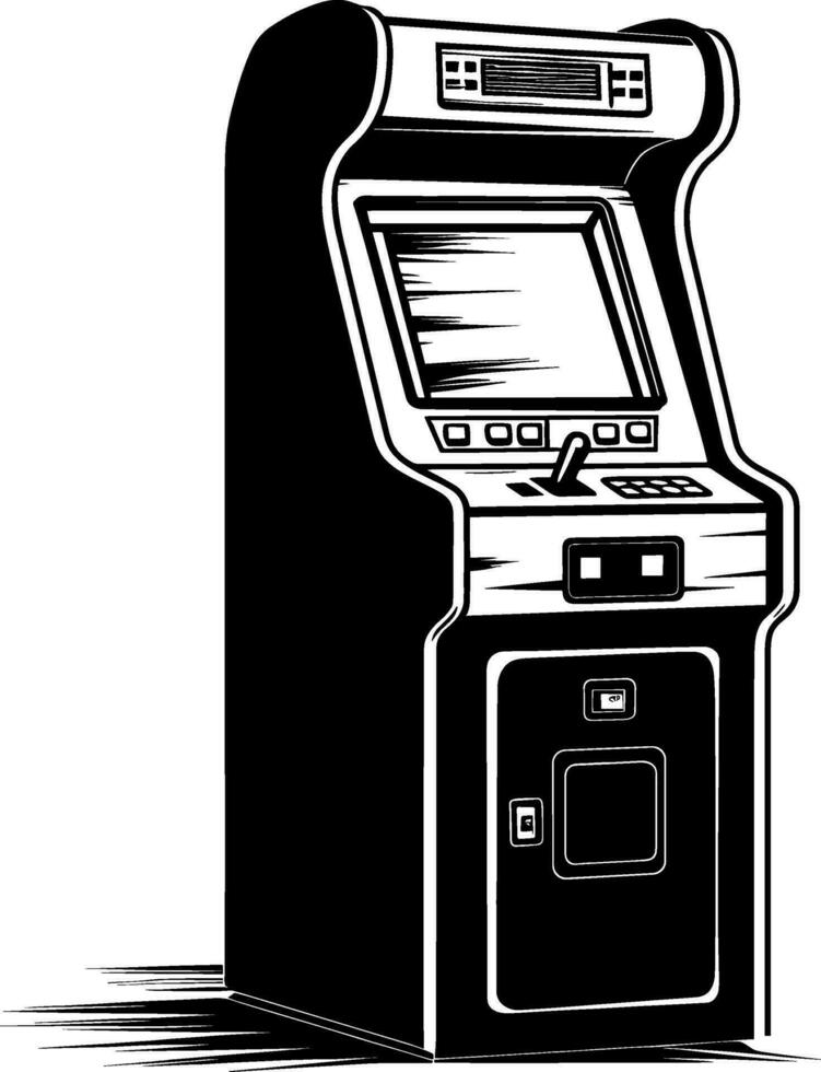 Arkade Kabinett oder Münzautomat Maschine, ein Arkade Spiel s elektronisch Hardware. ai generiert Illustration. vektor