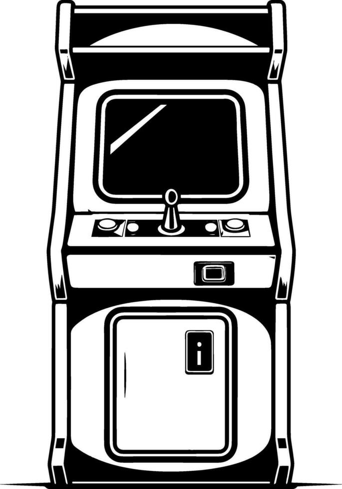 Arkade Kabinett oder Münzautomat Maschine, ein Arkade Spiel s elektronisch Hardware. ai generiert Illustration. vektor