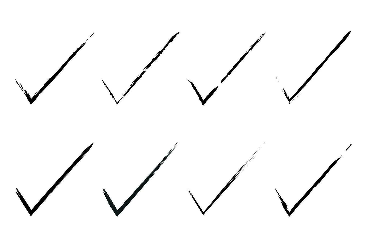 Grunge prüfen markieren, Marker prüfen unterzeichnen. Tick Kennzeichen gemacht mit Grunge Schlaganfall. vektor