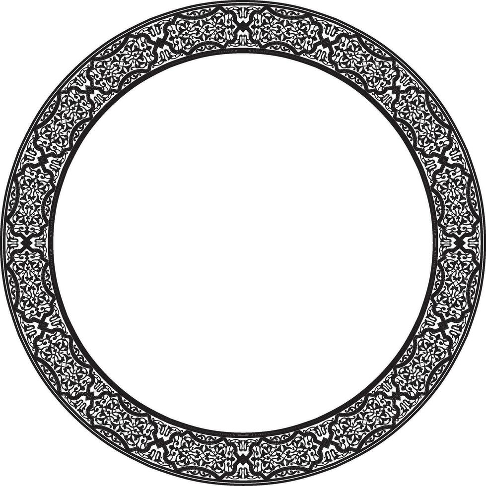 vektor svartvit runda orientalisk prydnad. arabicum mönstrad cirkel av Iran, Irak, Kalkon, syrien. persisk ram, gräns. för sandblästring, laser och plotter skärande