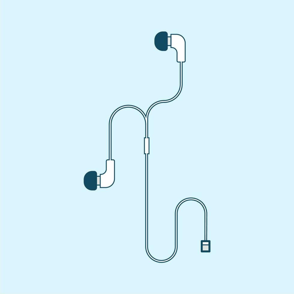 Kopfhörer Vektor Design mit ein kleiner gestalten im das bilden von ein praktisch Kabel
