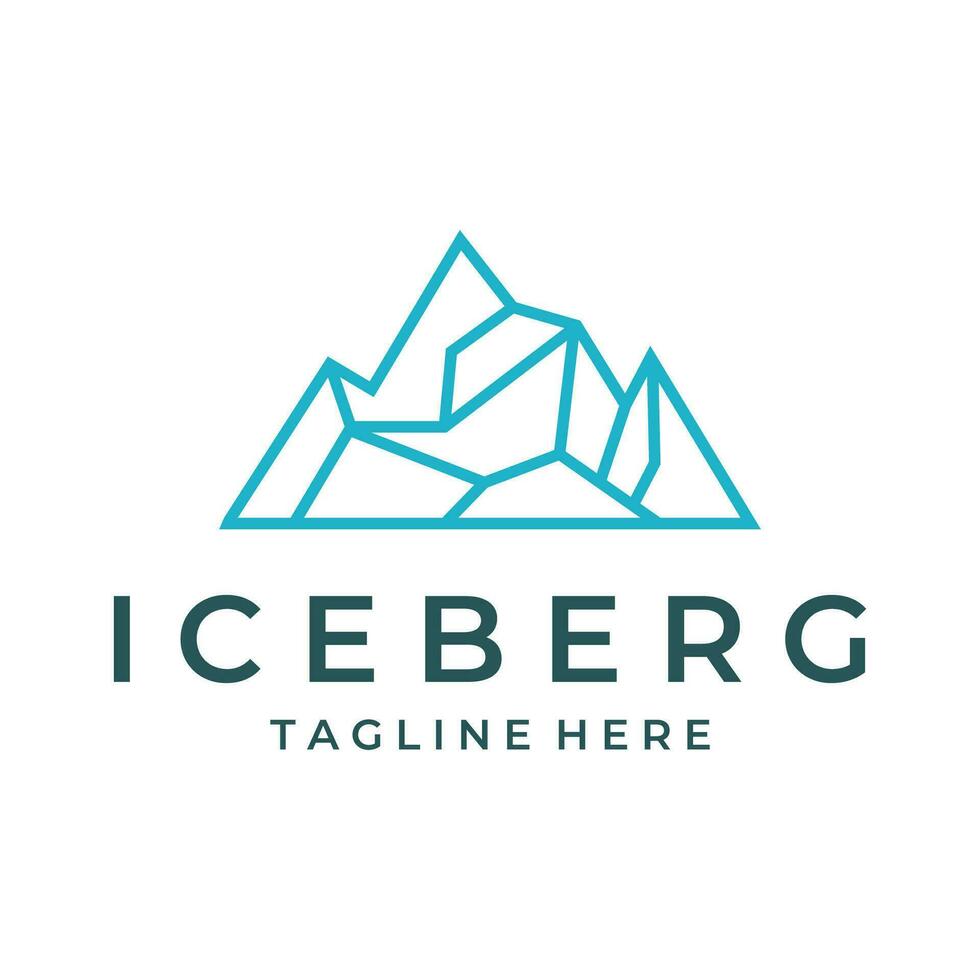 Eisberg Logo Linie Kunst Design Vorlage, Eis Berg Symbol Design vektor