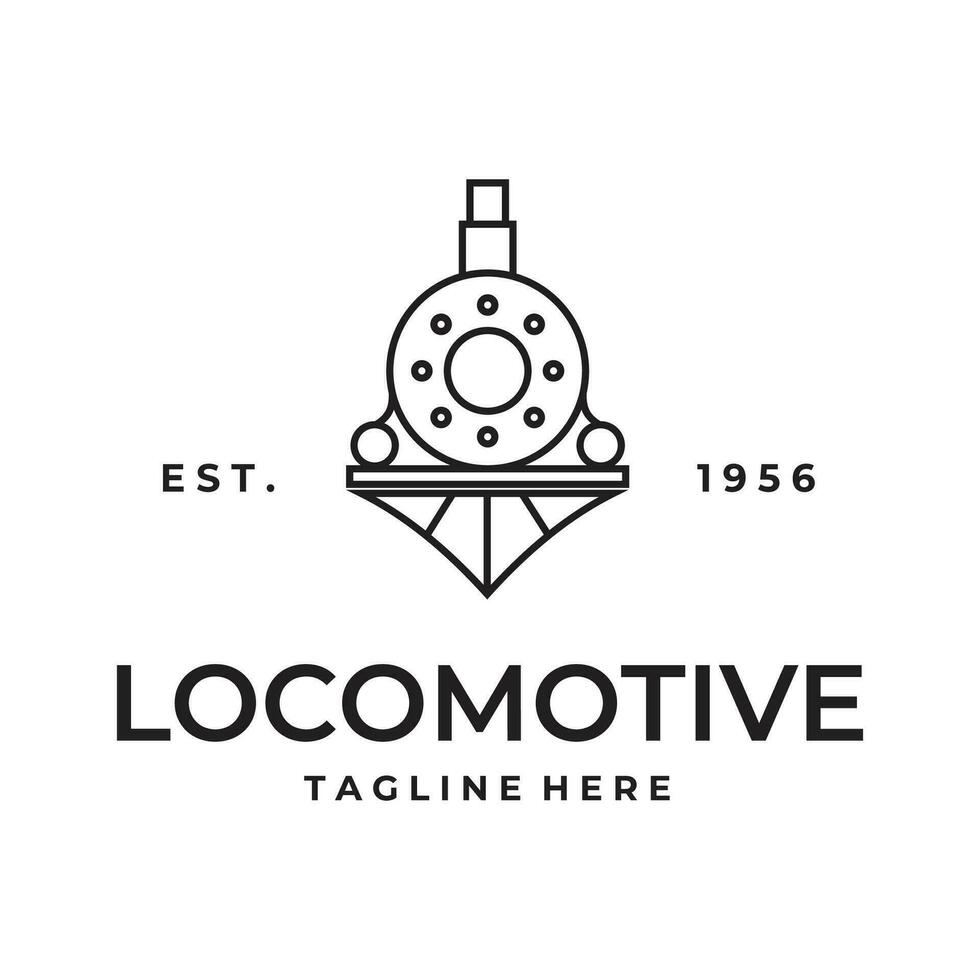 lokomotiv linje konst logotyp ikon vektor ikon mall design illustration