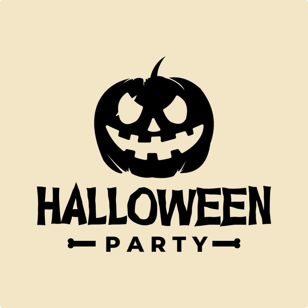 Halloween Kürbis Logo Design Vektor Illustration