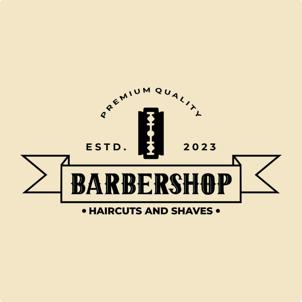 Barbier Geschäft Jahrgang Logo Vektor Illustration Vorlage Grafik Design