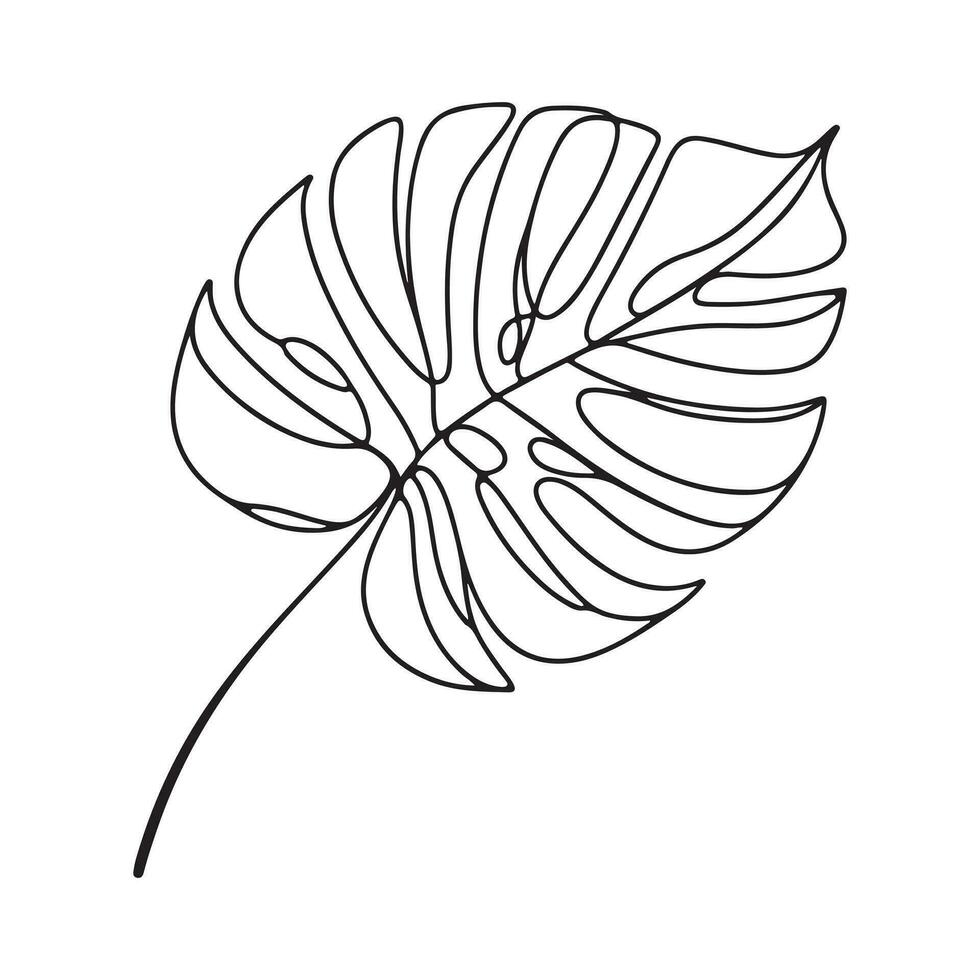 ästhetisch dekorativ Linie Kunst Illustration von Blatt, Blumen- vektor