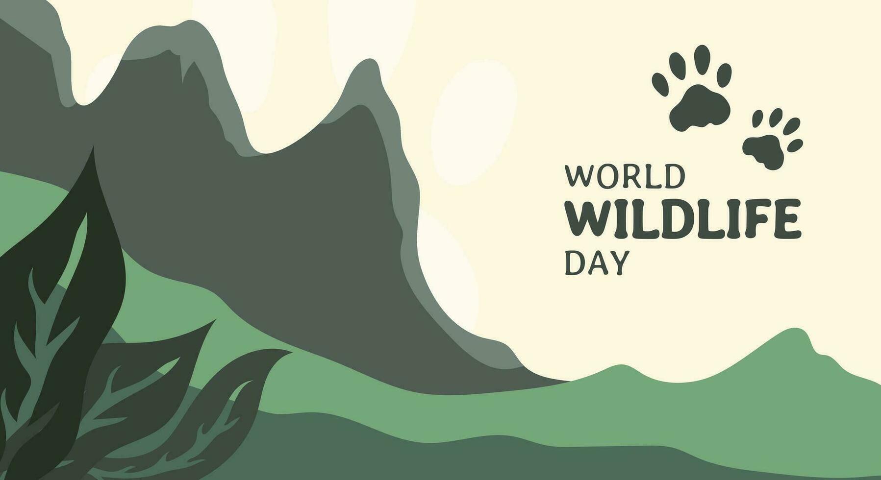 Welt Tierwelt Tag. eben Vektor Design mit Pfote Zeichen zum Hintergrund, Banner, Poster, Werbung