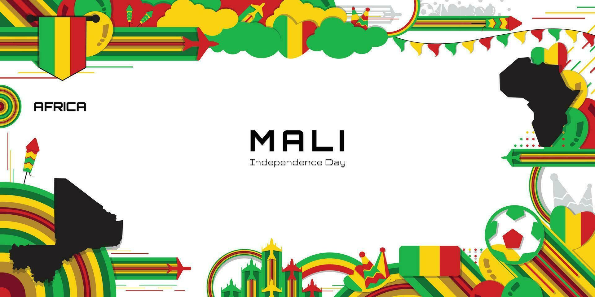 glücklich Unabhängigkeit Tag von Mali, Illustration Hintergrund Design, Banner, Sozial Medien Vorlage vektor