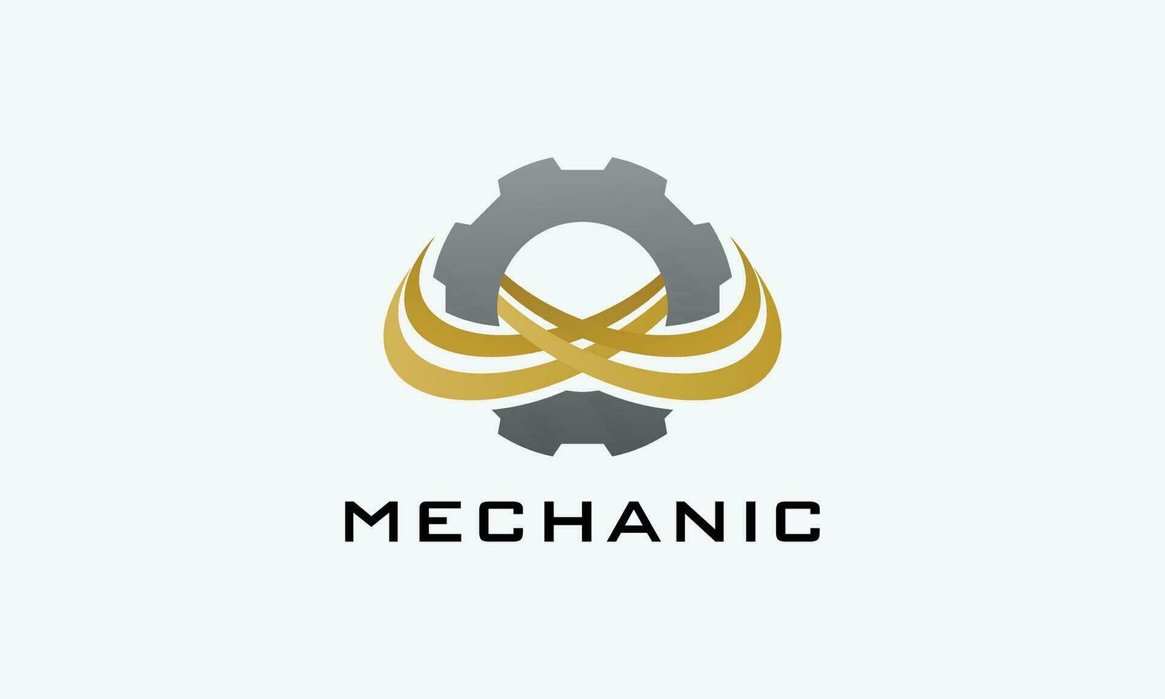 Logo Vektor Ausrüstung Mechaniker Zeichen Symbol Instandhaltung Kreis technisch Motor Maschine Industrie Technologie Fabrik stark Zeichen Reparatur Bedienung Geschwindigkeit