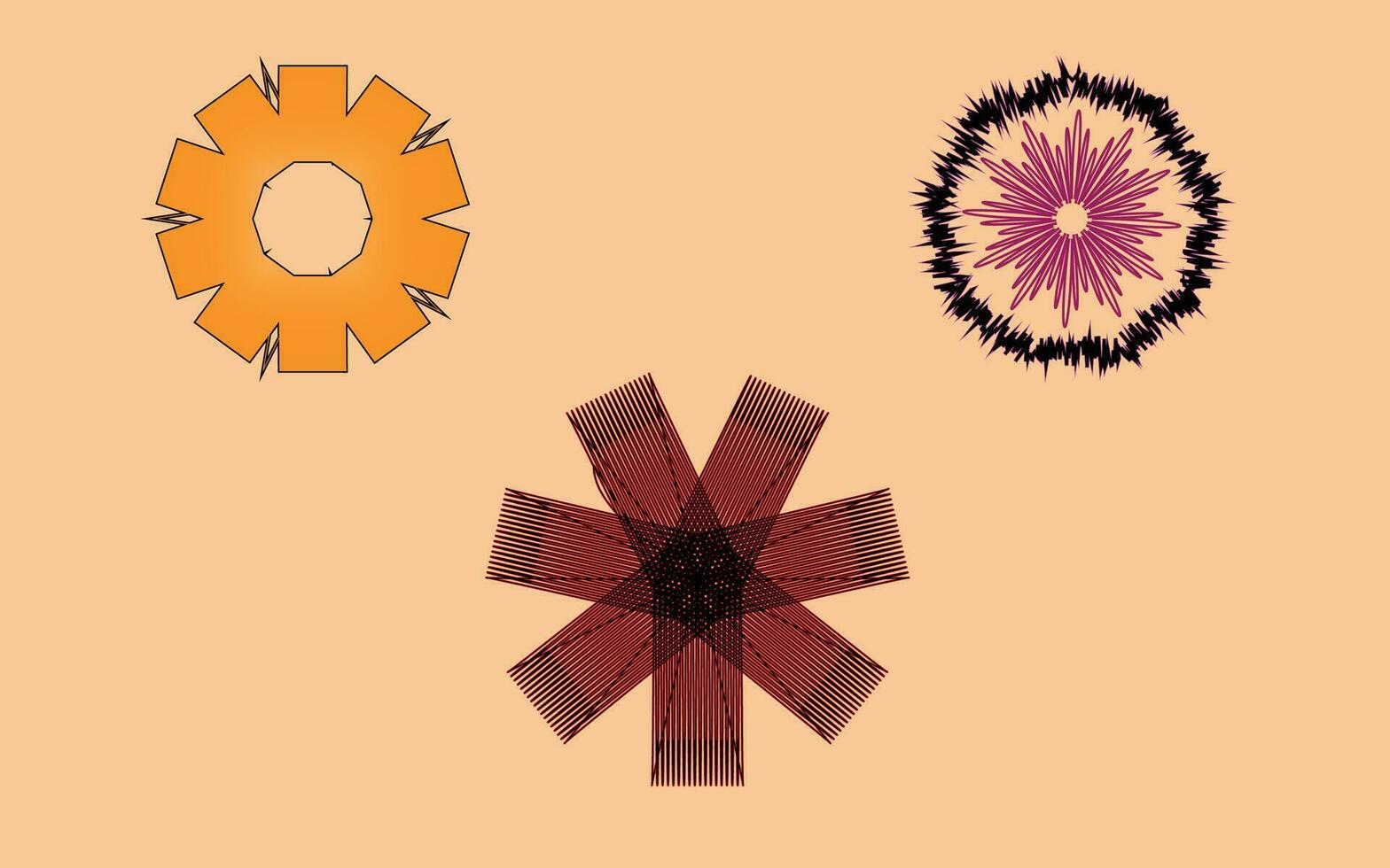enkel symbol mandala, blommig cirkulär mönster, geometrisk ikon, modern stil, form för färg. fri vektor