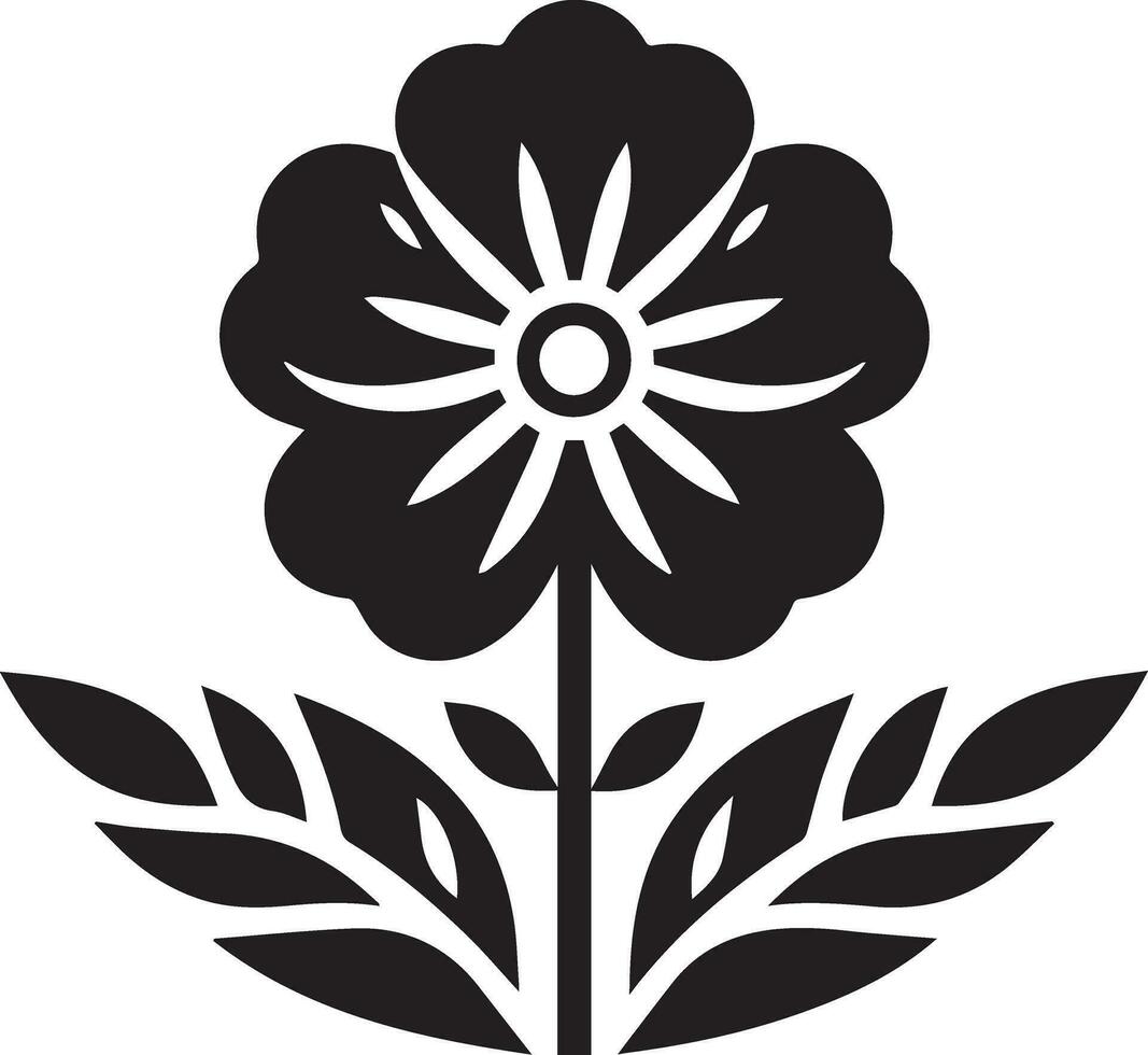 minimal Blume Symbol Vektor Silhouette schwarz Farbe Weiß Hintergrund