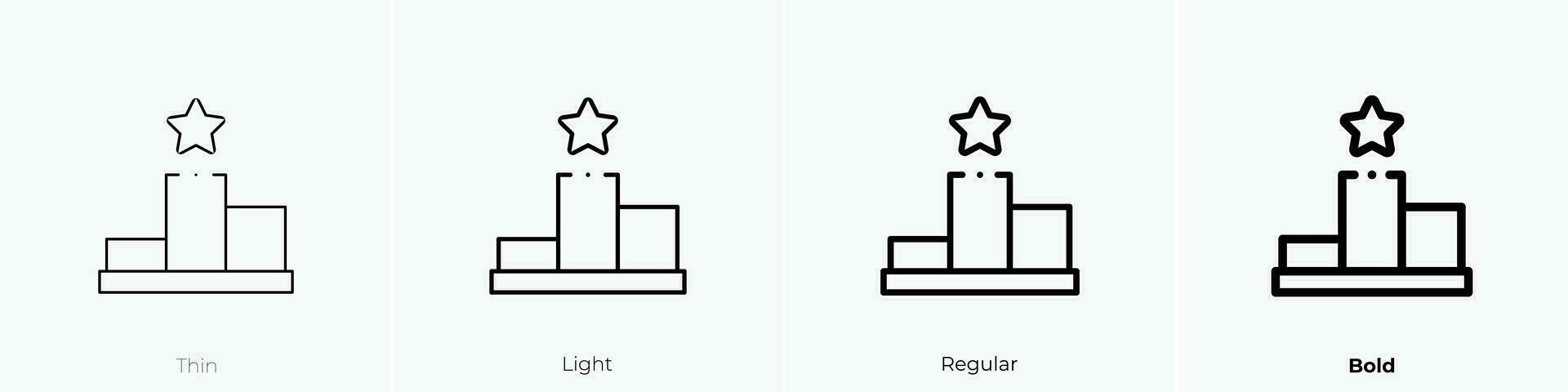 Podium Symbol. dünn, Licht, regulär und Fett gedruckt Stil Design isoliert auf Weiß Hintergrund vektor