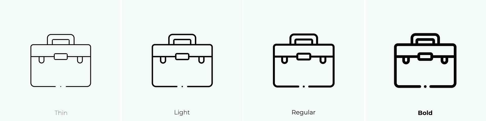 Portfolio Symbol. dünn, Licht, regulär und Fett gedruckt Stil Design isoliert auf Weiß Hintergrund vektor