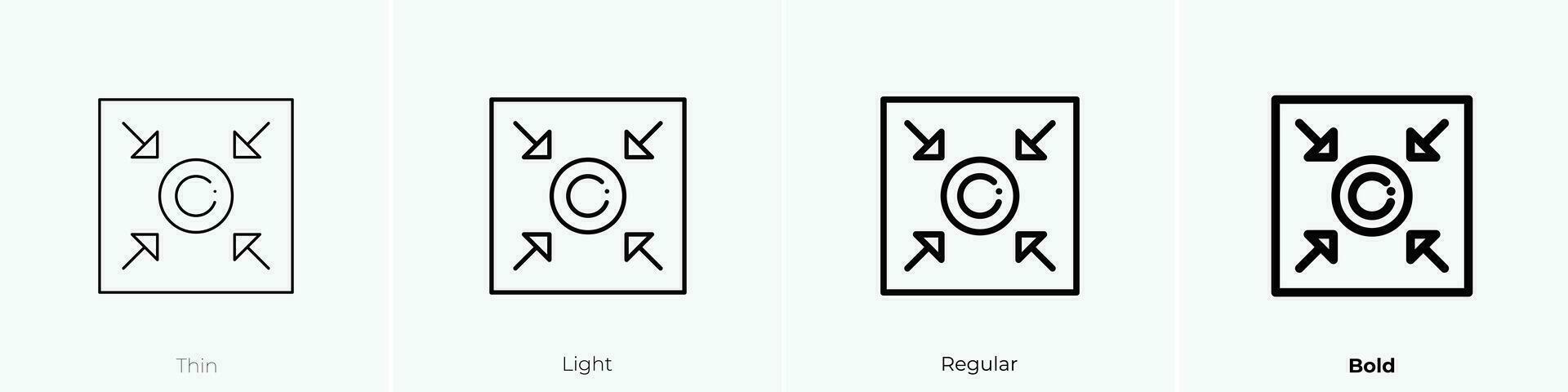 Punkt Symbol. dünn, Licht, regulär und Fett gedruckt Stil Design isoliert auf Weiß Hintergrund vektor