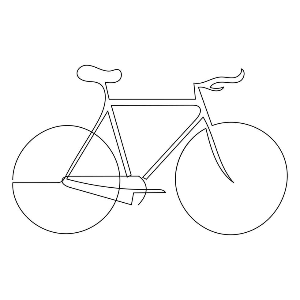 Fahrrad Single Linie kontinuierlich Gliederung Vektor Kunst Zeichnung und einfach einer Linie minimalistisch Design