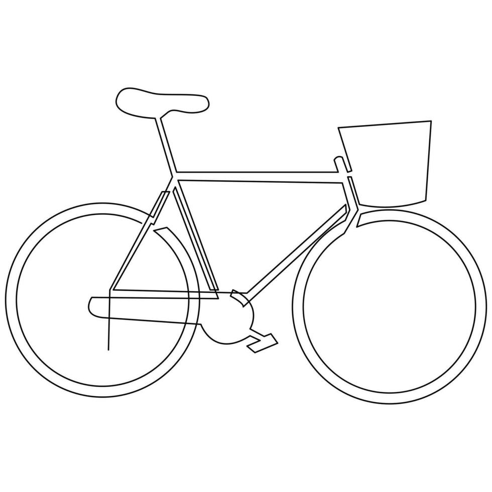 Fahrrad Single Linie kontinuierlich Gliederung Vektor Kunst Zeichnung und einfach einer Linie minimalistisch Design